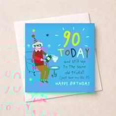 Age 90 Birthday Card - Gin Age 90 Birthday Card - Gin