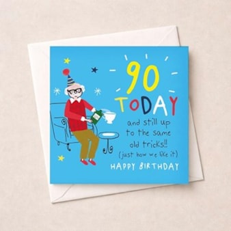 Age 90 Birthday Card - Gin