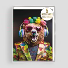 Small Notecards - Bear With Headphones