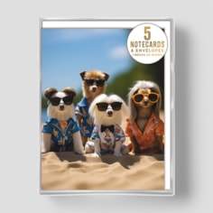Small Notecards - Dogs On Beach Small Notecards - Dogs On Beach