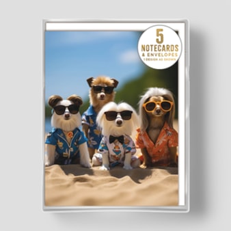 Small Notecards - Dogs On Beach Small Notecards - Dogs On Beach