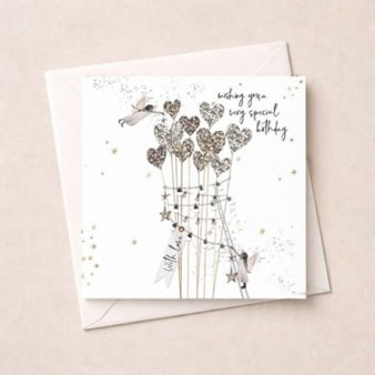 Birthday Card - Sparkling Hearts
