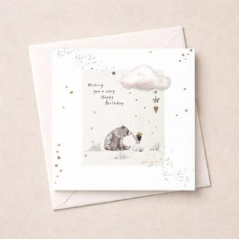 Birthday Card - Bear With Girl