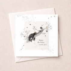 Birthday Card - Bear On A Branch