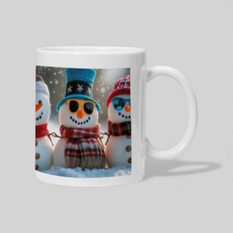 Personalised Christmas Mug - Cute Snowmen Personalised Christmas Mug - Cute Snowmen