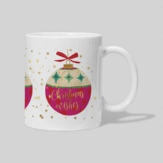 Personalised Christmas Mug - Christmas Baubles