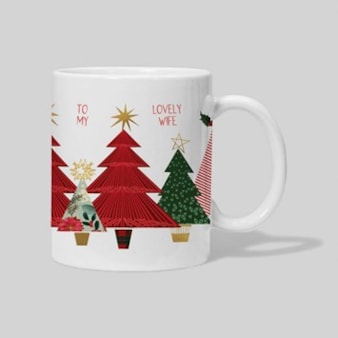Personalised Christmas Mug - Christmas Trees
