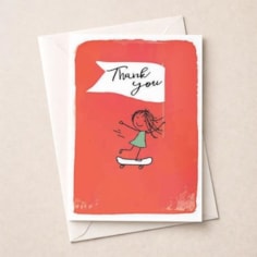 Thank You Card - Lady On Skateboard