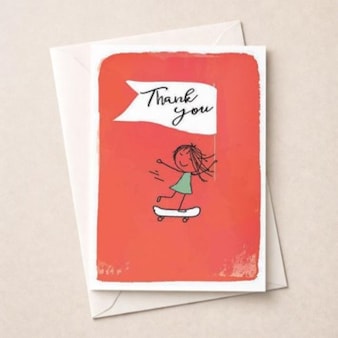 Thank You Card - Lady On Skateboard