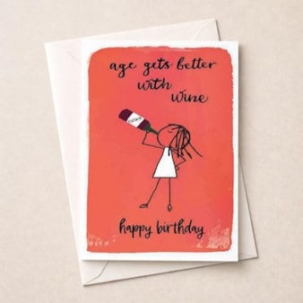 Birthday Card - Age Gets Better With Wine Birthday Card - Age Gets Better With Wine