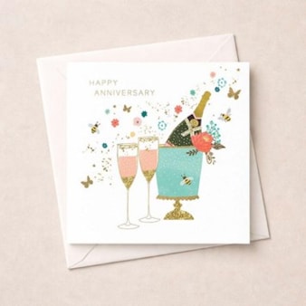 Anniversary Card - Champagne
