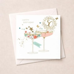 Age 50 Birthday Card - Cocktails