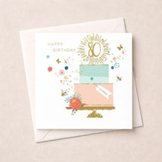 Age 80 Birthday Card - Birthday Cake