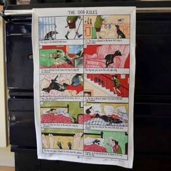 The Dog Rules Tottering Tea Towel The Dog Rules Tottering Tea Towel
