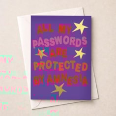 Open Card - All My Passwords Are Protected By Amnesia Open Card - All My Passwords Are Protected By Amnesia