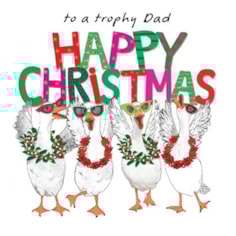 Dad Christmas Card - Trophy Dad Happy Christmas Dad Christmas Card - Trophy Dad Happy Christmas