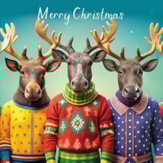 Christmas Card - Merry Christmas Reindeer Christmas Card - Merry Christmas Reindeer