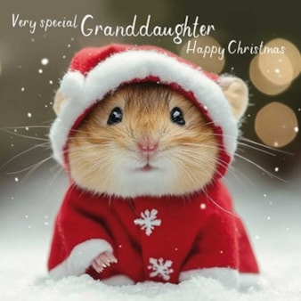 Granddaughter Christmas Card - Very Special Granddaughter Mouse Granddaughter Christmas Card - Very Special Granddaughter Mouse