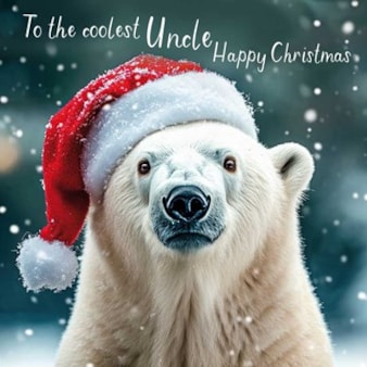Uncle Christmas Card - Coolest Uncle Polar Bear Uncle Christmas Card - Coolest Uncle Polar Bear