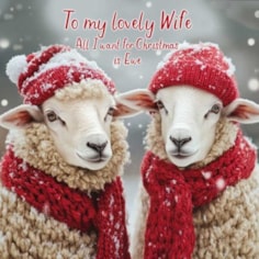 Wife Christmas Card - Wife All I Want For Christmas is Ewe Wife Christmas Card - Wife All I Want For Christmas is Ewe