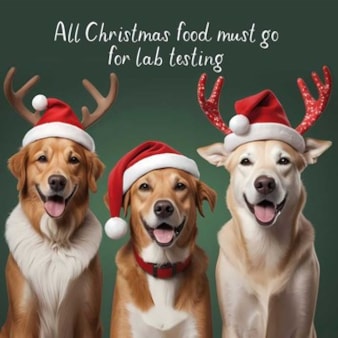 Christmas Card - All Christmas Food Must Go For Lab Testing