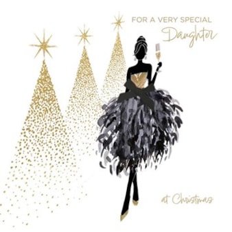 Daughter Christmas Card - Very Special Daughter Feather Gown Daughter Christmas Card - Very Special Daughter Feather Gown