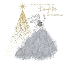 Daughter Christmas Card -  Very Special Daughter Silver Gown