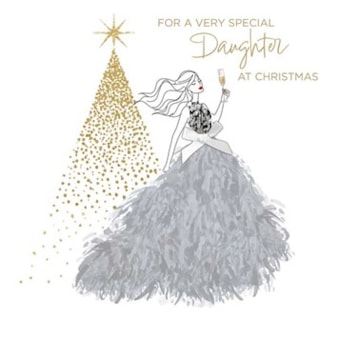 Daughter Christmas Card - Very Special Daughter Silver Gown Daughter Christmas Card - Very Special Daughter Silver Gown