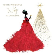 Wife  Christmas Card -  My Wonderful Wife Red Gown