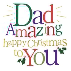 Dad Christmas Card - Dad Amazing Happy Christmas Dad Christmas Card - Dad Amazing Happy Christmas