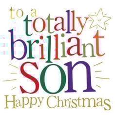 Son Christmas Card - Totally Brilliant Son Son Christmas Card - Totally Brilliant Son