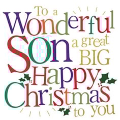 Son Christmas Card -  To A Wonderful Son