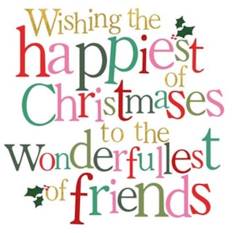 Friend Christmas Card - Happiest Of Christmases To The Wonderfullest of Friends Friend Christmas Card - Happiest Of Christmases To The Wonderfullest of Friends