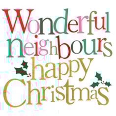 Neighbours Christmas Card -  Wonderful Neighbours Happy Christmas