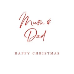 Mum & Dad Christmas Card -  Mum & Dad Happy Christmas