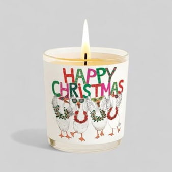 Vanilla Scented Christmas Candle - Happy Christmas Geese