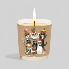 Vanilla Scented Christmas Candle - Christmas Cats Vanilla Scented Christmas Candle - Christmas Cats