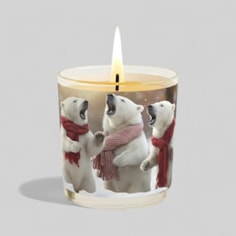 Vanilla Scented Christmas Candle - Polar Bears