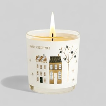 Vanilla Scented Christmas Candle - Happy Christmas Houses Vanilla Scented Christmas Candle - Happy Christmas Houses