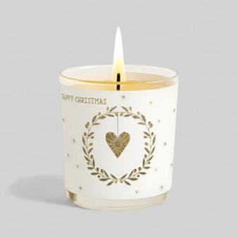 Vanilla Scented Christmas Candle - Gold Wreath