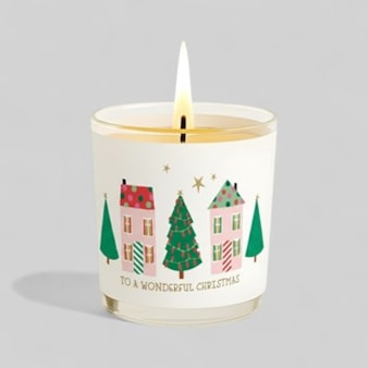 Vanilla Scented Christmas Candle - Christmas Trees & Houses Vanilla Scented Christmas Candle - Christmas Trees & Houses
