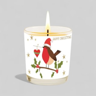 Vanilla Scented Christmas Candle - Robin On A Branch Vanilla Scented Christmas Candle - Robin On A Branch