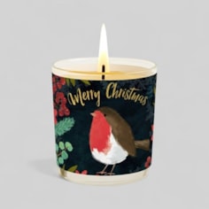 Vanilla Scented Christmas Candle - Merry Christmas Robin