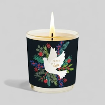 Vanilla Scented Christmas Candle - Peace On Earth