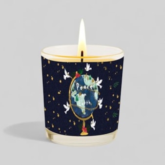 Vanilla Scented Christmas Candle - Peace On Earth