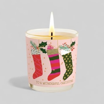 Vanilla Scented Christmas Candle - Christmas Stockings