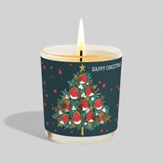 Vanilla Scented Christmas Candle - Robins In A Christmas Tree