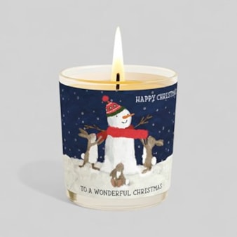 Vanilla Scented Christmas Candle - Snowman & Rabbits Vanilla Scented Christmas Candle - Snowman & Rabbits