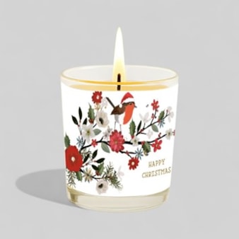 Vanilla Scented Christmas Candle - Robin On A Branch Vanilla Scented Christmas Candle - Robin On A Branch
