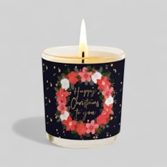 Vanilla Scented Christmas Candle - Christmas Wreath